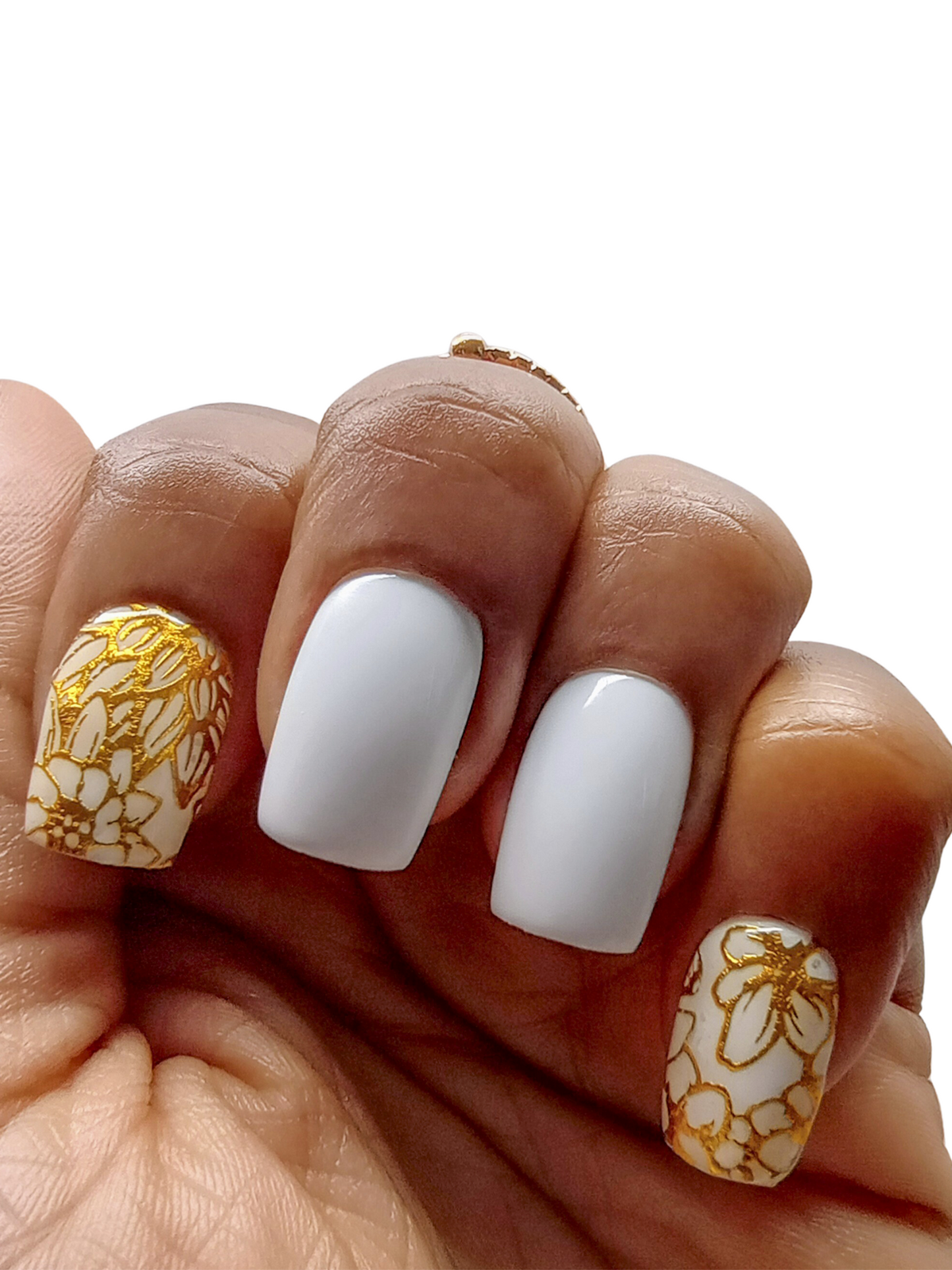 White Floral Gold